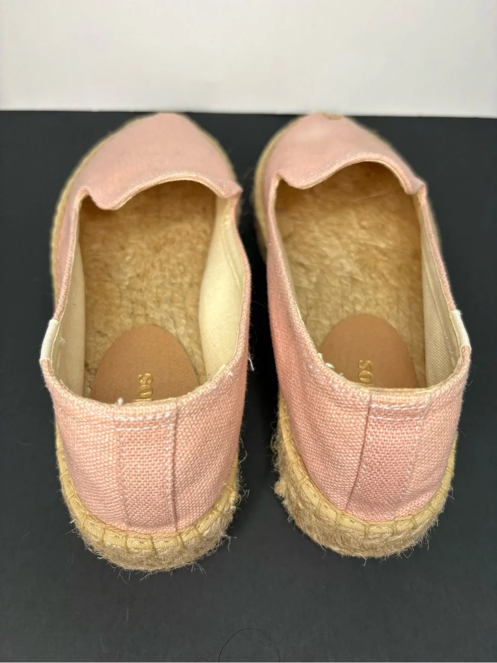 Soludos Pink Canvas Smoking Slipper Espadrilles Flat Loafers Size 6.5